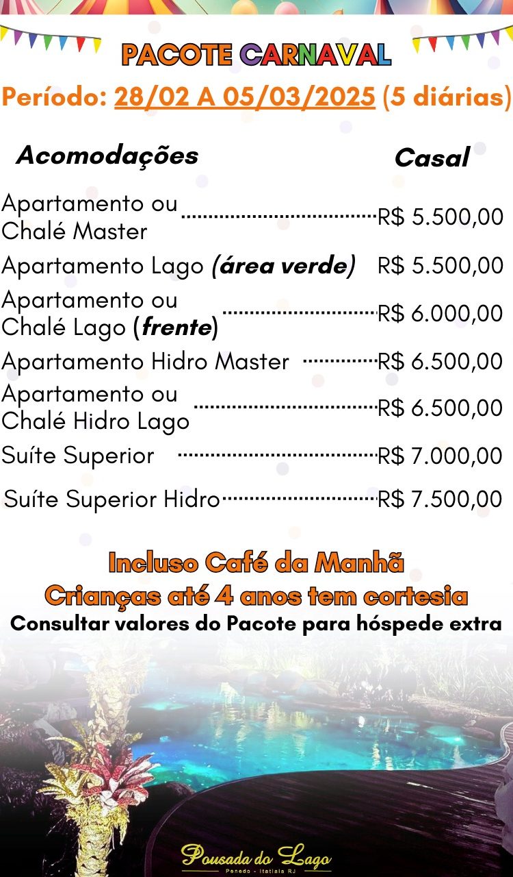 Canaval 2025 Pousada Estrela do Lago
